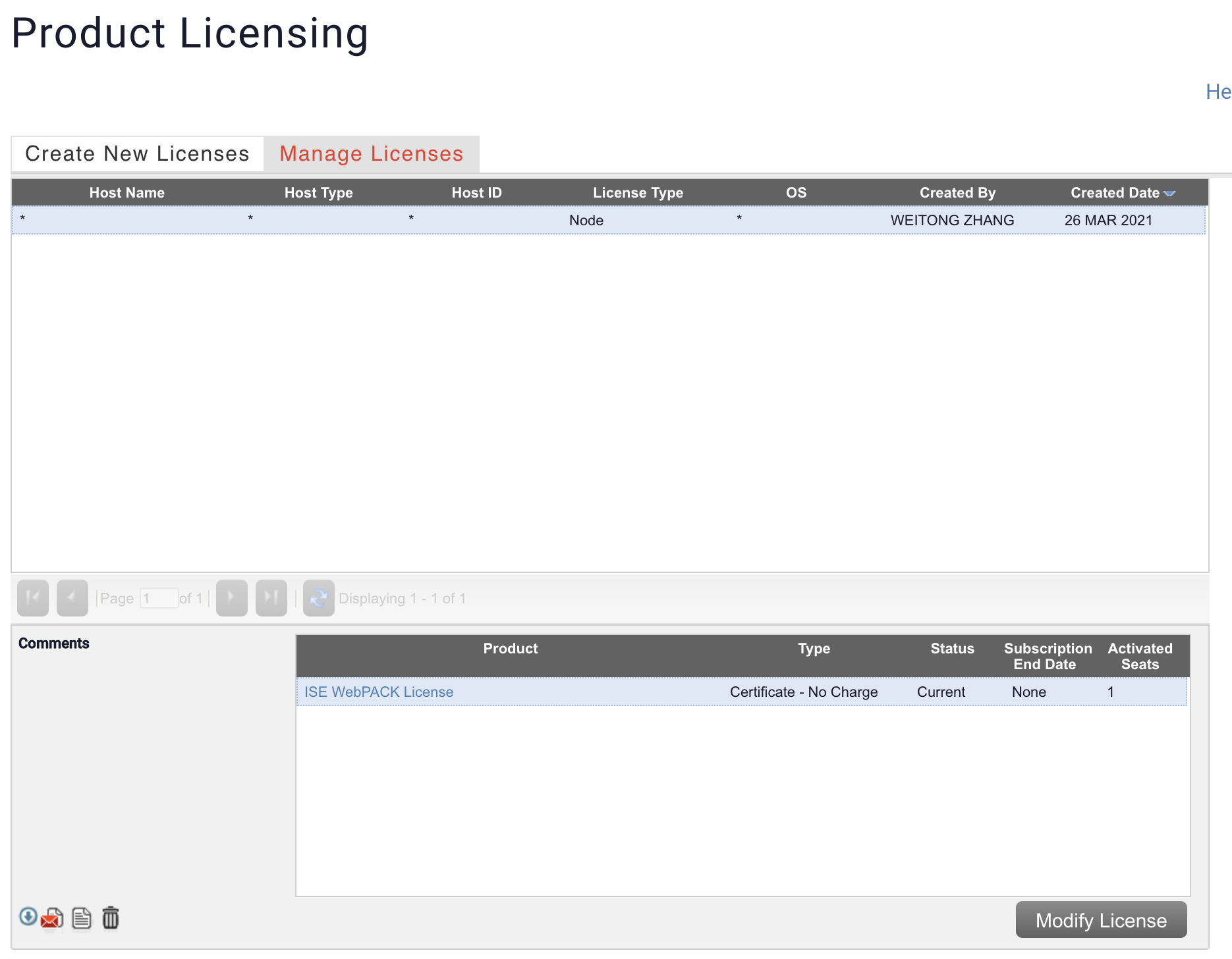 Manage License